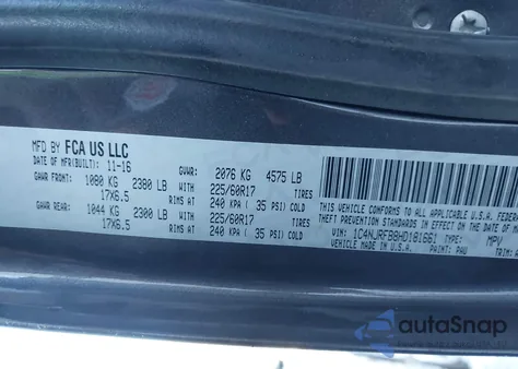 2017 Jeep Patriot High Altitude 4X4 z USA, uszkodzony, nr VIN 1C4NJRFB8HD181661